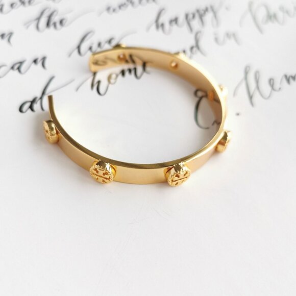 Gold-Tone Bracelet with Textured Accents - Picture 2 of 3